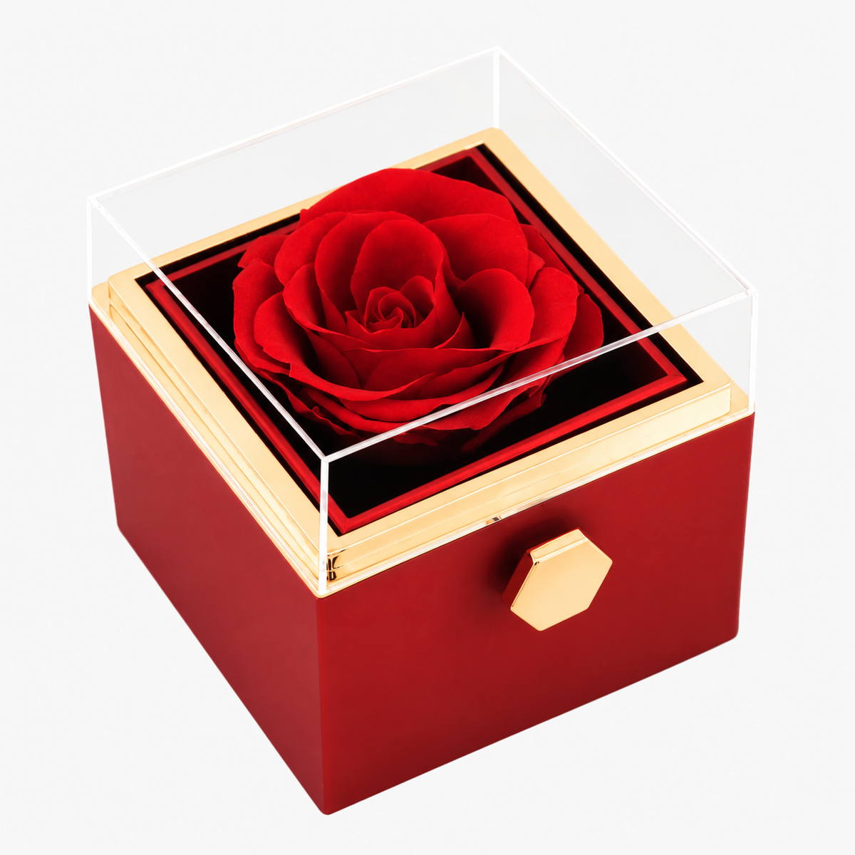Caixa com Rosa e Colar Gravado