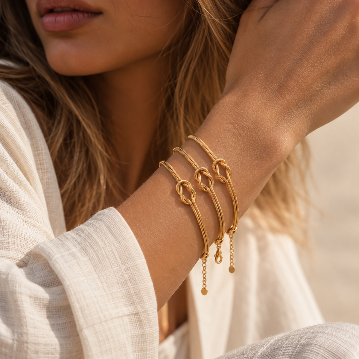 Trio de Pulseiras Nó