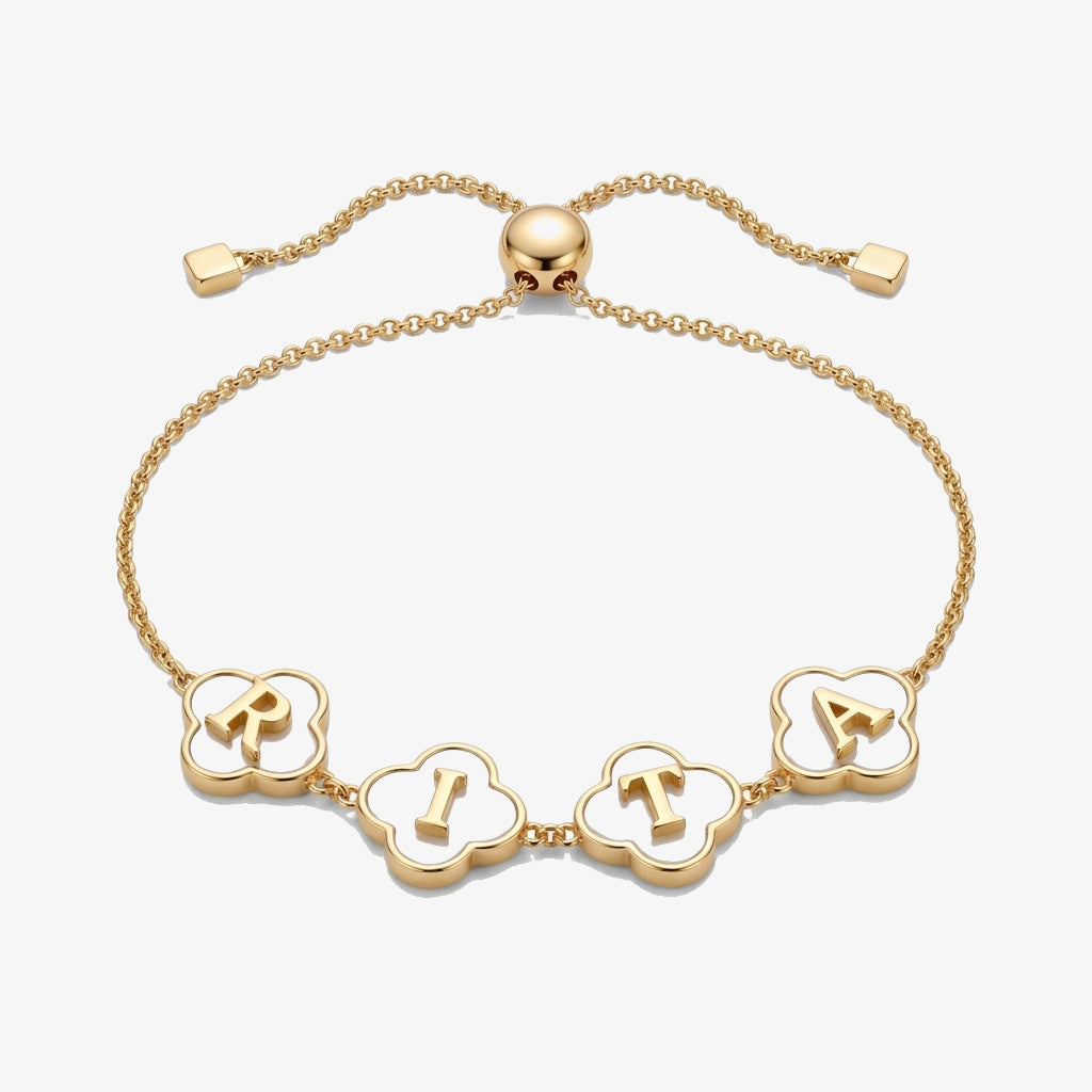 Pulseira Nome em Trevos de Madrepérola