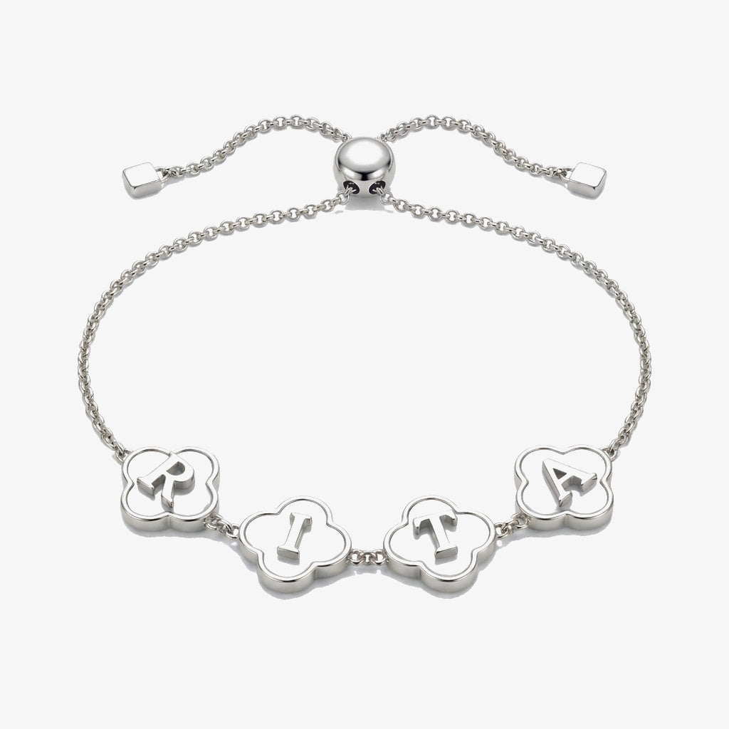 Pulseira Nome em Trevos de Madrepérola