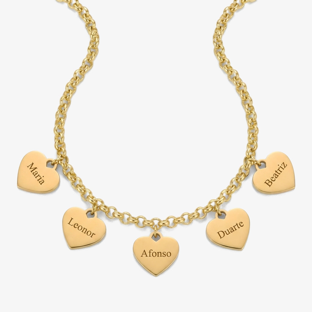 Pulseira Corações Pendentes