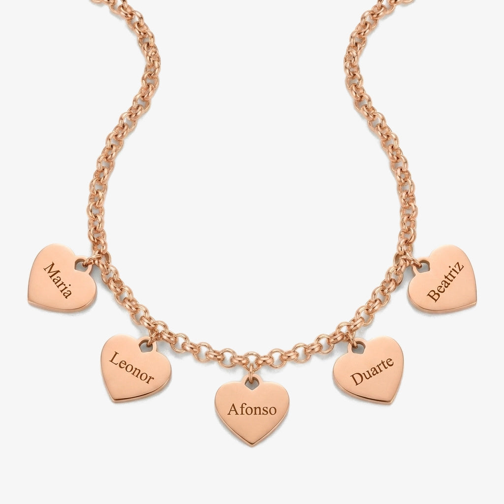 Pulseira Corações Pendentes