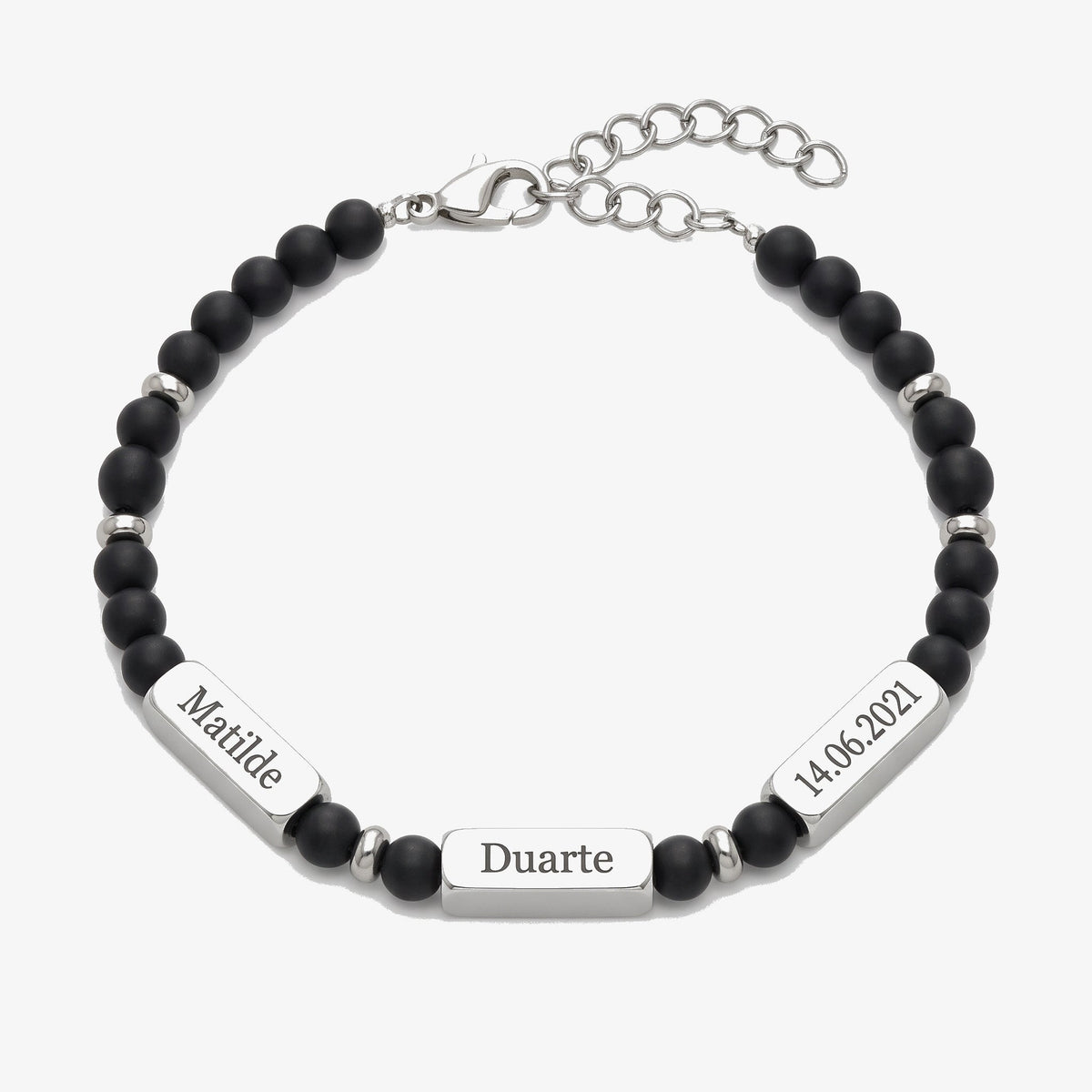 Pulseira Preto Mate com Nomes