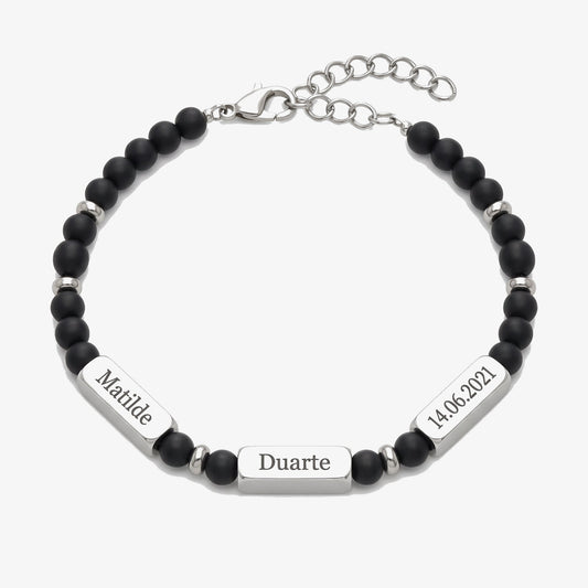 Pulseira Preto Mate com Nomes