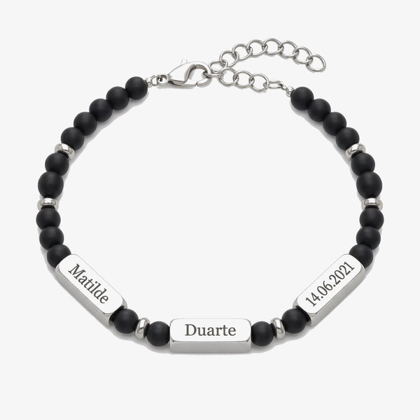 Pulseira Preto Mate com Nomes