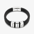 Pulseira Couro e Placas Gravadas