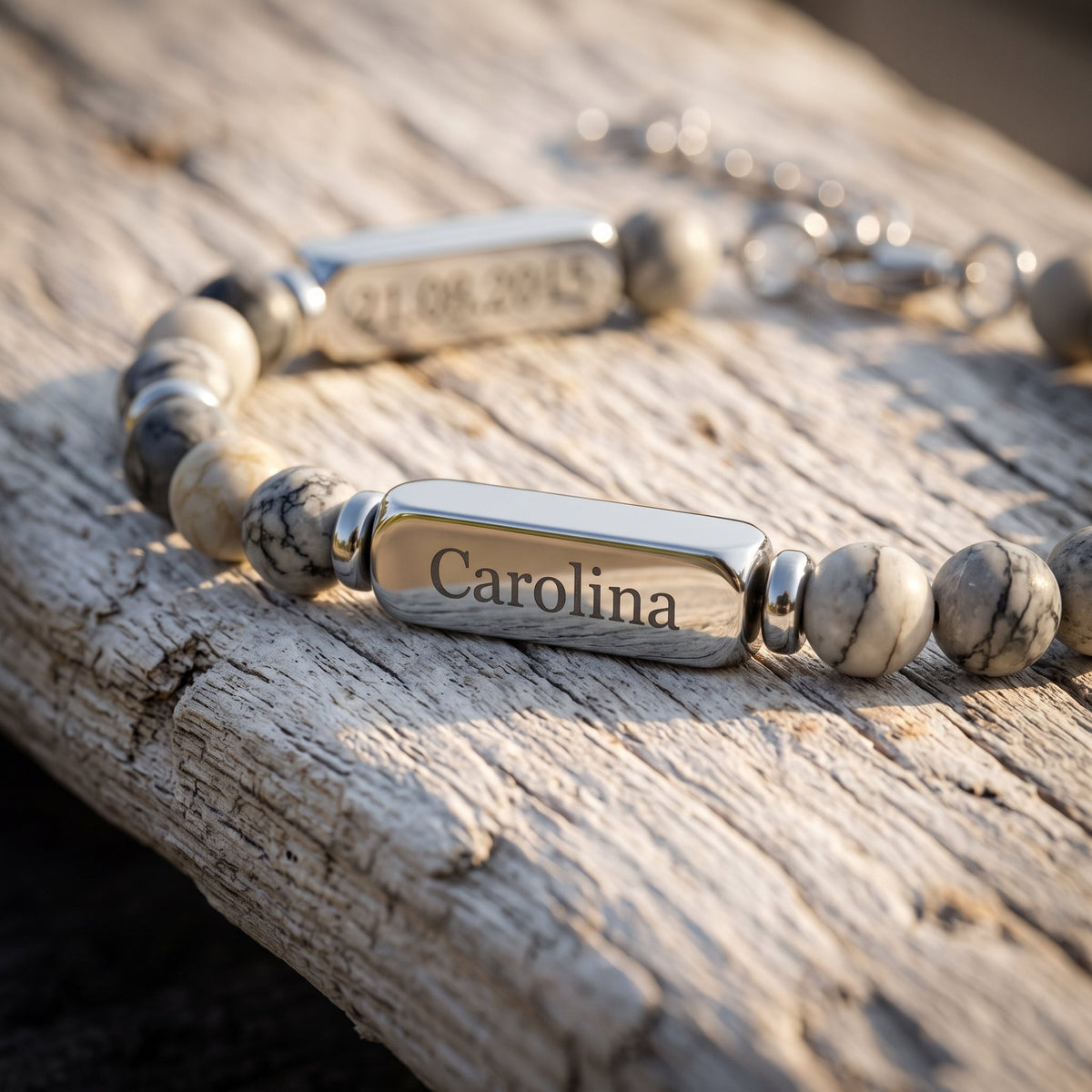 Pulseira Pedra Natural com Nomes