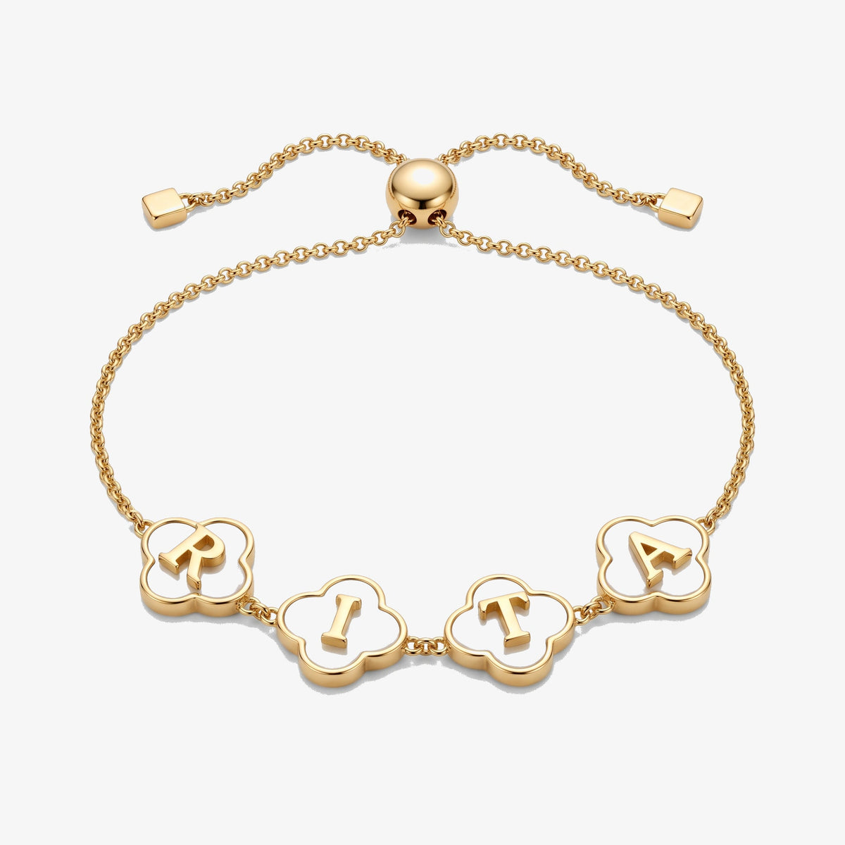 Pulseira Nome em Trevos de Madrepérola