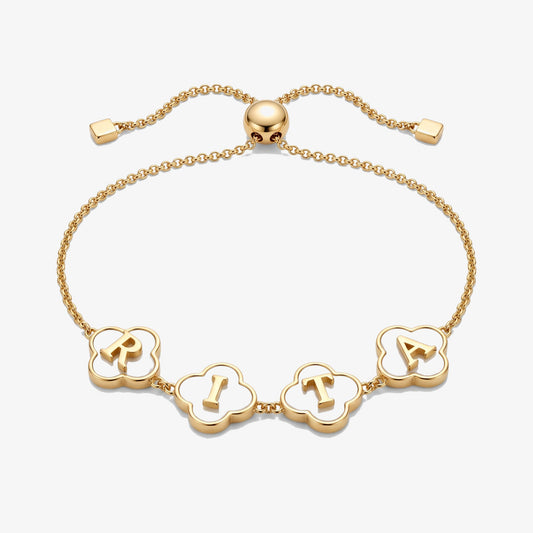 Pulseira Nome em Trevos de Madrepérola