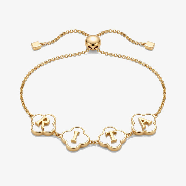 Pulseira Nome em Trevos de Madrepérola